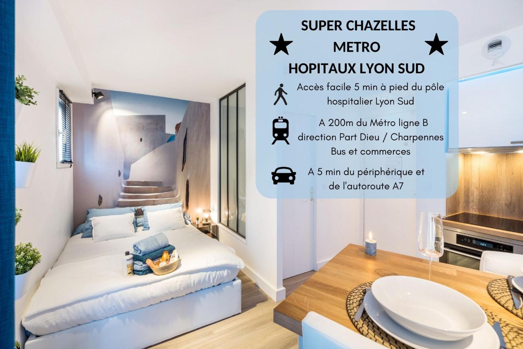 Super Chazelles - Metro - Hopitaux Lyon Sud Lejlighed Saint-Genis-Laval Eksteriør billede